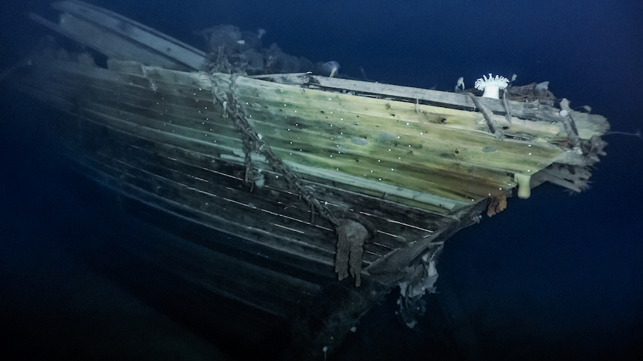 The ship, which sank in 1915, is 3,008 meters (1.9 miles or 9,842 feet) deep in the Weddell Sea, a ...