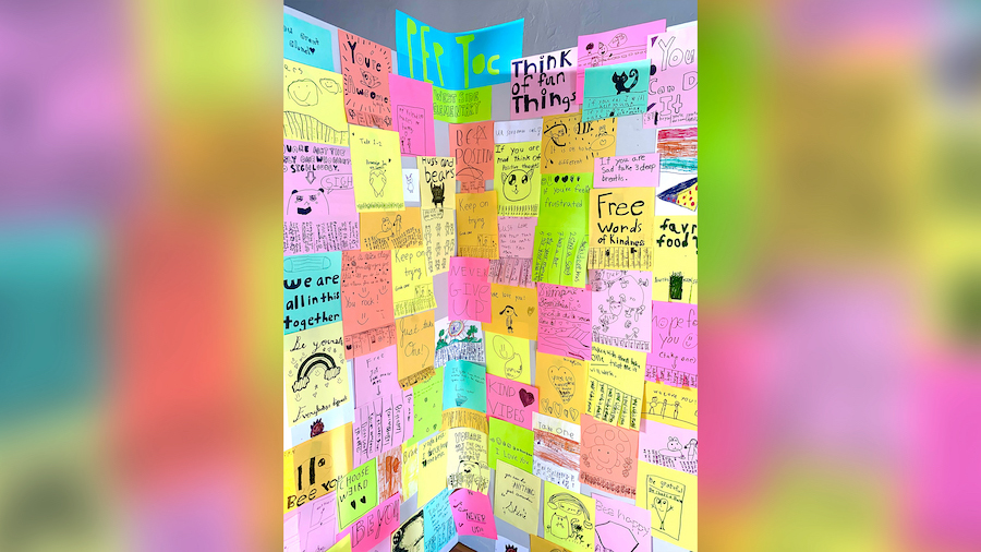 The "Peptoc Hotline" public art project has quickly gone viral with inspiring words from students. ...