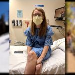 Courtney Harkins in the hospital for the transplant procedure. (Courtney Harkins)