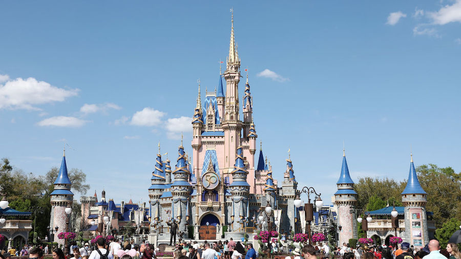 A general view of Cinderella's Castle at Walt Disney World Resort on March 03, 2022 in Lake Buena V...