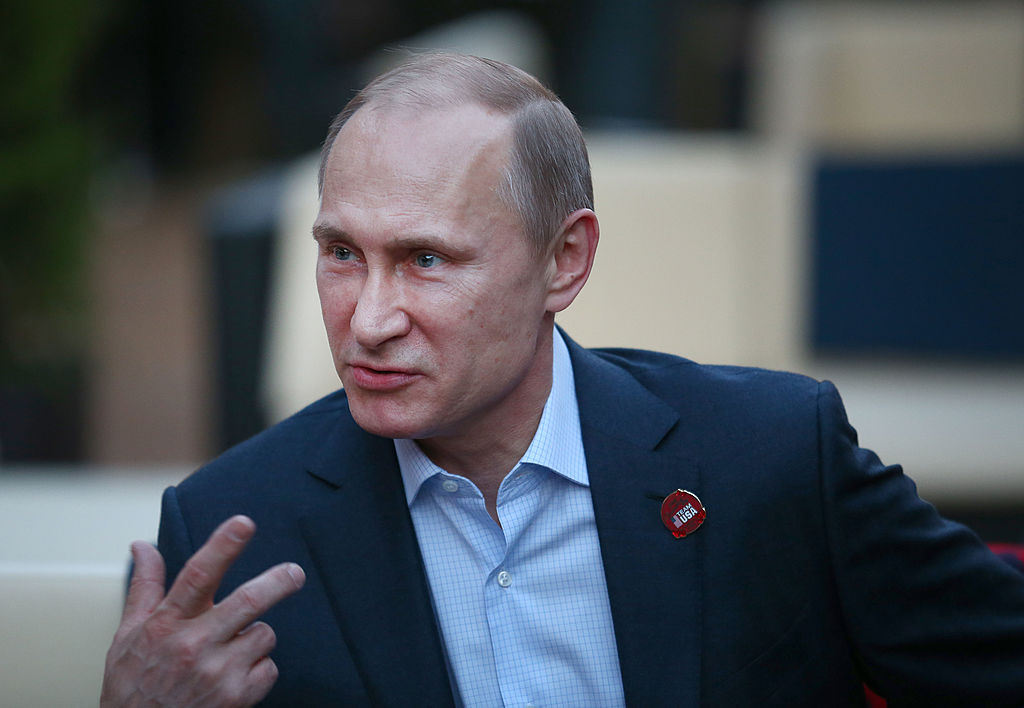 SOCHI, RUSSIA - FEBRUARY 14:  Russian President Vladimir Putin visits USA House in the Olympic Vill...