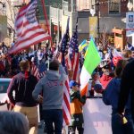 Main Street in Park City was shut down for about an hour on Friday, April 1, 2022  so citizens could cheer for their Olympians and Paralympians. (Alex Cabrero, KSL TV)