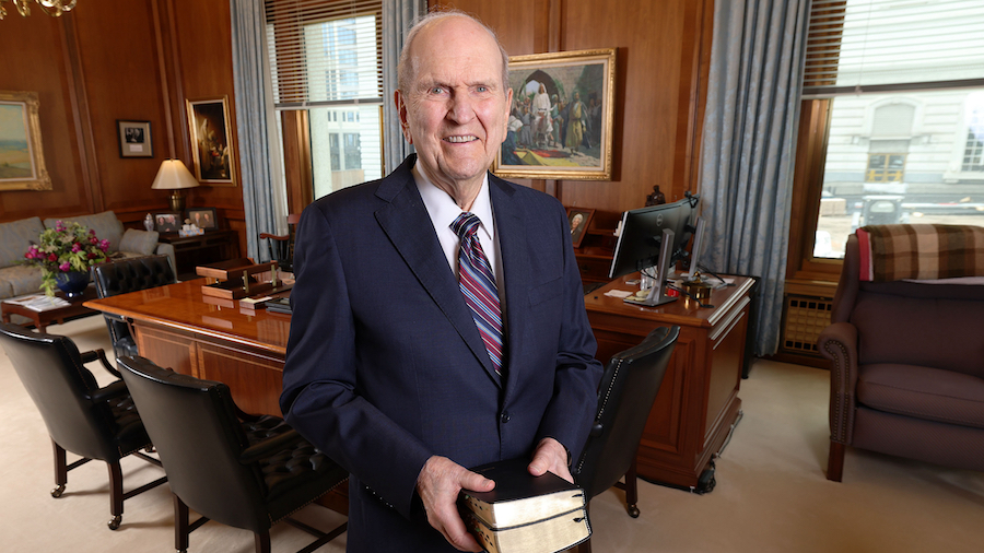President Russell M. Nelson at his office in the Church Administration Building in Salt Lake City o...