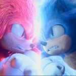 Knuckles (Idris Elba) and Sonic (Ben Schwartz) in Sonic The Hedgehog 2.
