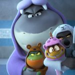 (from left) Shark (Craig Robinson), Piranha (Anthony Ramos), Snake (Marc Maron), Wolf (Sam Rockwell) and Tarantula (Awkwafina) in DreamWorks Animation’s The Bad Guys, directed by Pierre Perifel.