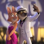 (from left) Diane Foxington (Zazie Beetz) and Wolf (Sam Rockwell) in DreamWorks Animation’s The Bad Guys, directed by Pierre Perifel.