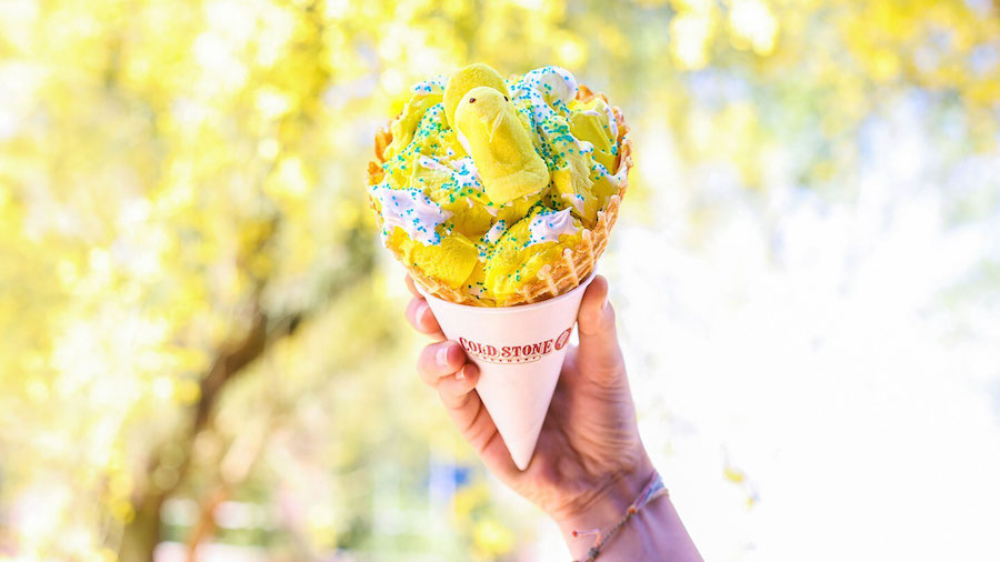 Peeps-flavored ice cream will be available at Cold Stone Creamery until the end of April. (From Col...