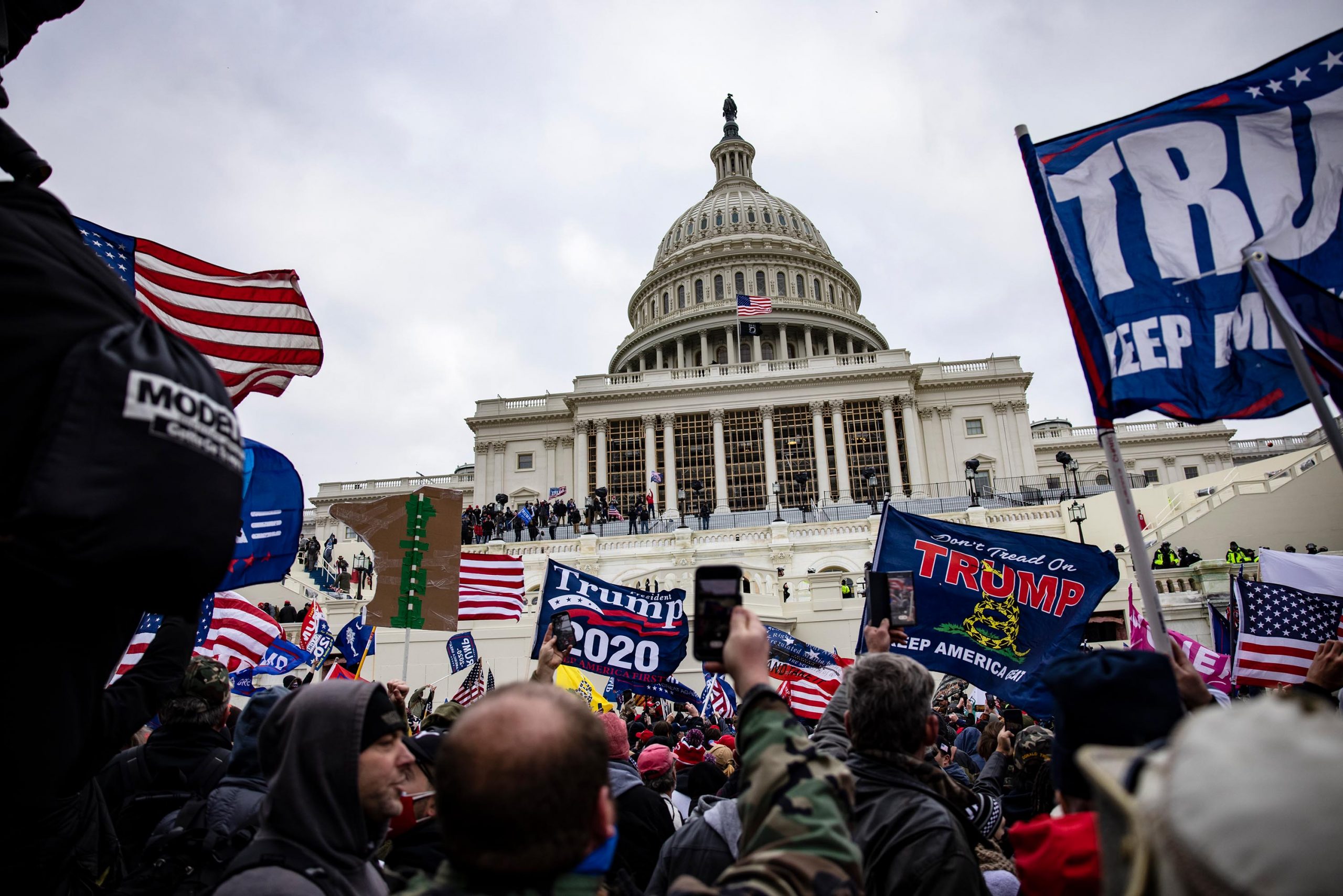 WASHINGTON, DC - JANUARY 06: Pro-Trump supporters storm the U.S. Capitol following a rally with Pre...