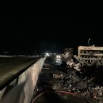 A fiery crash caused police to close a portion of southbound I-15 in Brigham City Friday night. (Brigham Fire Department)