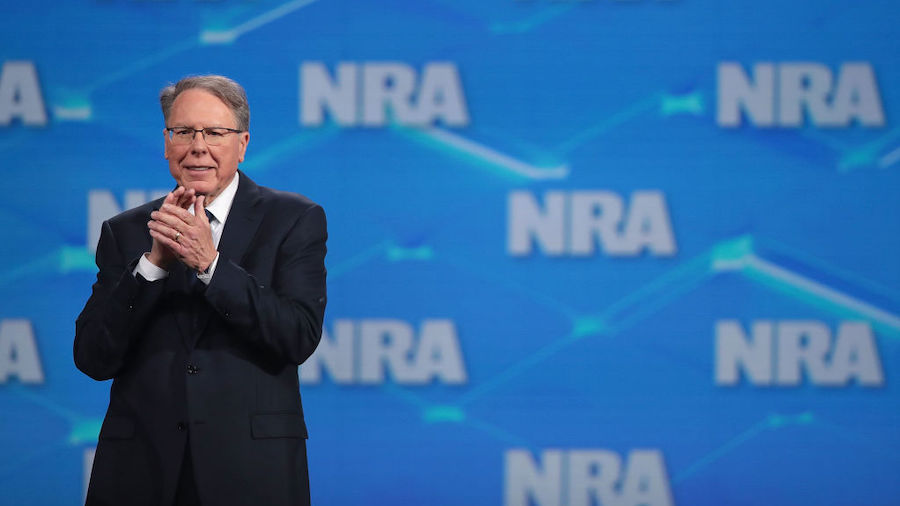 FILE: Wayne LaPierre, NRA vice president and CEO, speaks to guests at the NRA-ILA Leadership Forum ...