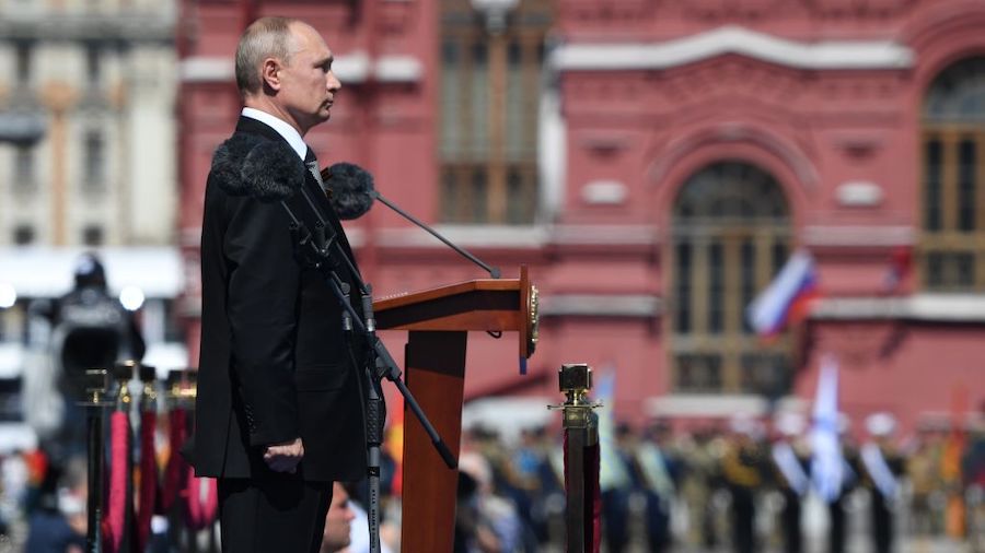 FILE: Russian President Vladimir Putin during the Victory Day military parade in Red Square. The an...