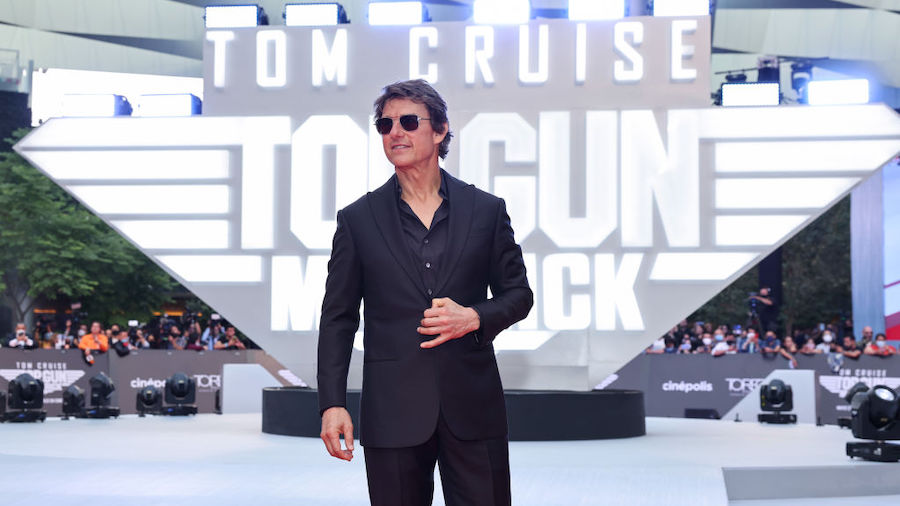 Tom Cruise attends the Mexico Premiere of "Top Gun: Maverick" at Cinepolis Parque Toreo on May 06, ...