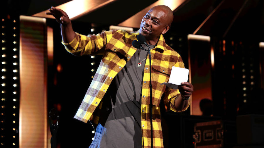FILE: Dave Chappelle speaks onstage during the 36th Annual Rock & Roll Hall Of Fame Induction C...