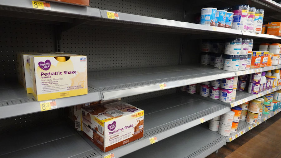 Baby formula is offered for sale at a big box store on Jan. 13, 2022, in Chicago, Illinois. Baby fo...