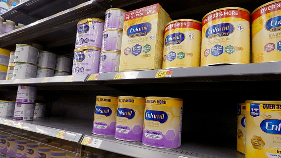 Baby formula is offered for sale at a big box store on January 13, 2022 in Chicago, Illinois. Baby ...
