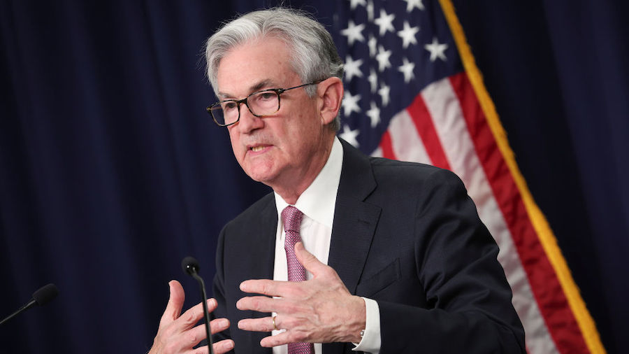Federal Reserve Chairman Jerome Powell speaks at a news conference following a Federal Open Market ...