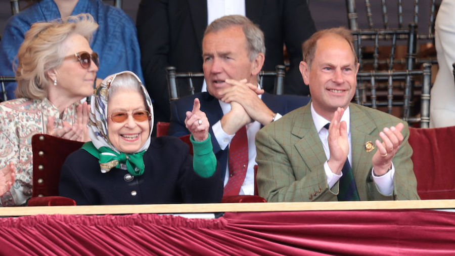 Queen Elizabeth II and Prince Edward, Earl of Wessex attend The Royal Windsor Horse Show at Home Pa...