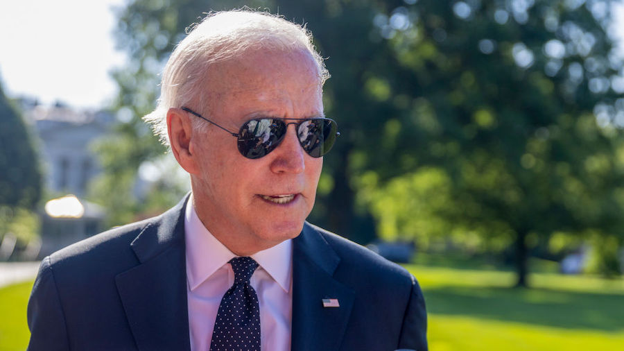 FILE: President Joe Biden speaks to the media on the south lawn of the White House on May 30, 2022 ...