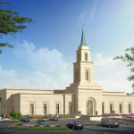 An artist's rendering of the Lubumbashi Democratic Republic of the Congo Temple. (The Church of Jesus Christ of Latter-day Saints)