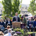 Perry M. Webb conducts the groundbreaking ceremony of the Farmington New Mexico temple in Farmington, New Mexico, on Saturday, April 30, 2022. Perry and his wife, Cindi, co-chair the groundbreaking committee. (Used by permission, The Church of Jesus Christ of Latter-day Saints)