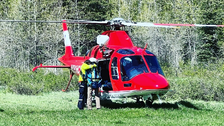 Life Light helicopter responding to a SAR in Utah County. (Credit: North Fork Fire Department)...