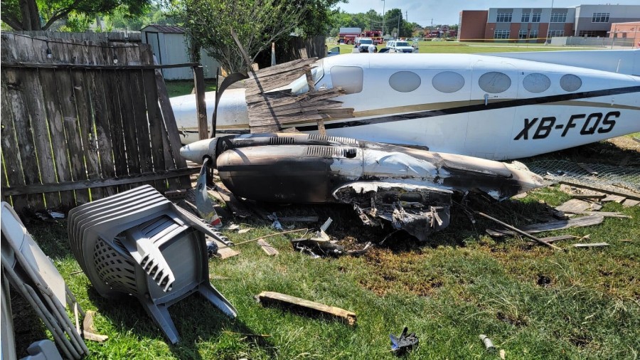 A small plane crashed into a neighbor's backyard in Houston, Texas. (Credit: Courtesy Lalo Gonzalez...