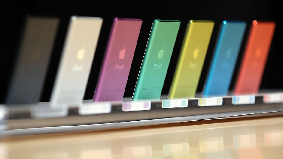 SAN FRANCISCO, CA - SEPTEMBER 12:  The new iPod Nano is displayed during an Apple special event at ...