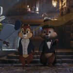 Chip (voiced by John Mulaney) and Dale (voiced by Andy Samberg) in Disney's live-action CHIP N' DALE: RESCUE RANGERS, exclusively on Disney+. Photo courtesy of Disney Enterprises, Inc. © 2022 Disney Enterprises, Inc. All Rights Reserved.