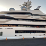 The superyacht Amadea that American authorities say is owned by a Russian oligarch previously sanctioned for alleged money laundering has been seized by law enforcement in Fiji, the U.S. Justice Department announced Thursday, May 5. (Justice Department)