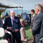 Elder Cook speaks with attendees before the start of the Smithfield Utah Temple groundbreaking ceremony in Smithfield, Utah, on Saturday, June 18, 2022. (Credit: The Church of Jesus Christ of Latter-day Saints)
