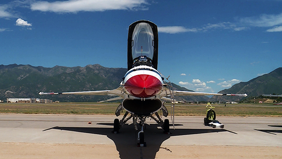 The Air Force Thunderbirds have landed in Utah to take part in the Hill Air Force Base Air and Spac...