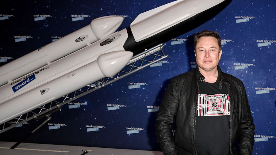 FILE: SpaceX owner and Tesla CEO Elon Musk poses on the red carpet of the Axel Springer Award 2020 ...