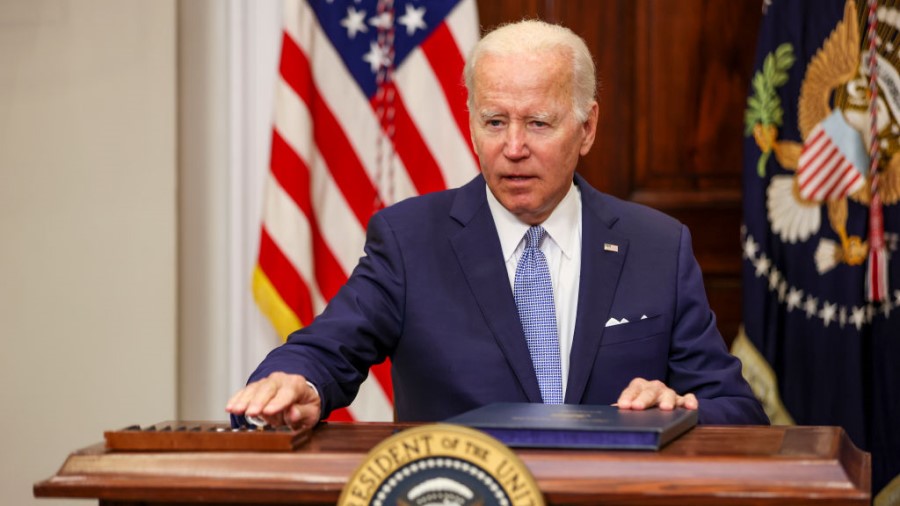 WASHINGTON, DC - JUNE 25: U.S. President Joe Biden signs the Bipartisan Safer Communities Act into ...