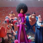 Belle Bottom (Taraji P. Henson, center) leads the Vicious Six, from l-r: Svengeance (Dolph Lundgren), Jean Clawed (Jean Claude Van Damme), Stronghold (Danny Trejo) and Nunchuck (Lucy Lawless) in MINIONS: THE RISE OF GRU from Universal Pictures & Illumination Studios
