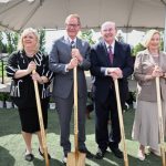 Elder Quentin L. Cook and his wife, Mary, along with Elder Gary E. Stevenson and his wife, Lesa, at the Smithfield Utah Temple groundbreaking ceremony in Smithfield, Utah, on Saturday, June 18, 2022. (Credit: The Church of Jesus Christ of Latter-day Saints)
