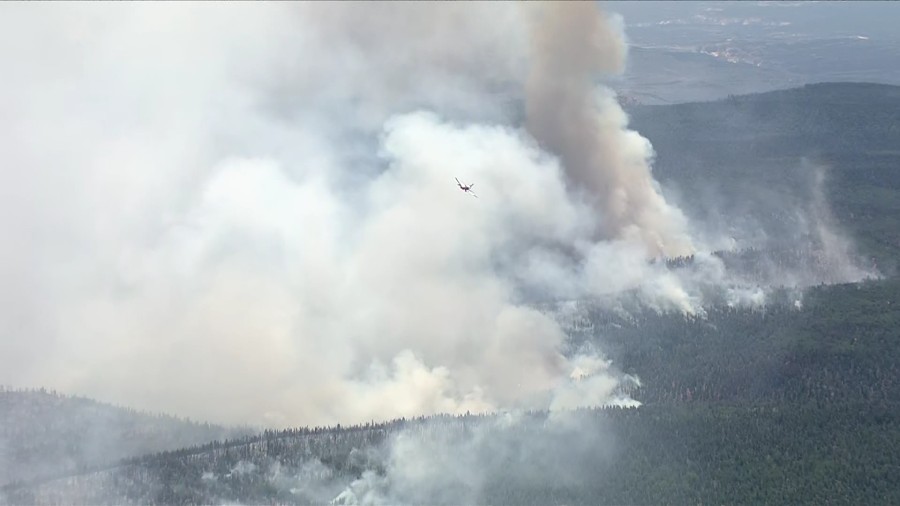 The Left Fork fire on 06.20.22 as it's 2608 acres and 5% contained. (Credit: KSL-TV)...