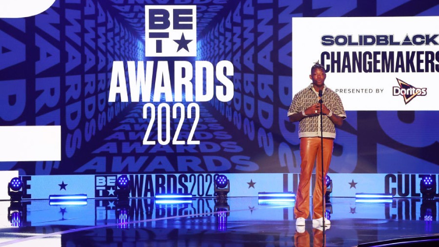LOS ANGELES, CALIFORNIA - JUNE 26: Bleu speak onstage during the 2022 BET Awards at Microsoft Theat...