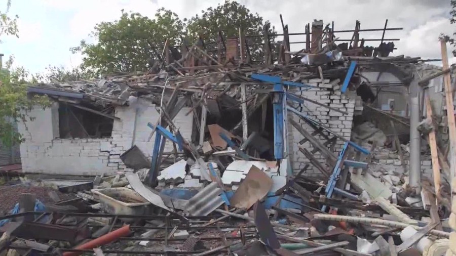 A destroyed home in Ukraine...