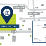 A map showing the location of the Smithfield Utah Temple (Credit: The Church of Jesus Christ of Latter-day Saints)
