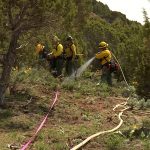 Firefighters train near Bear Lake. (Mike Anderson/KSL TV)