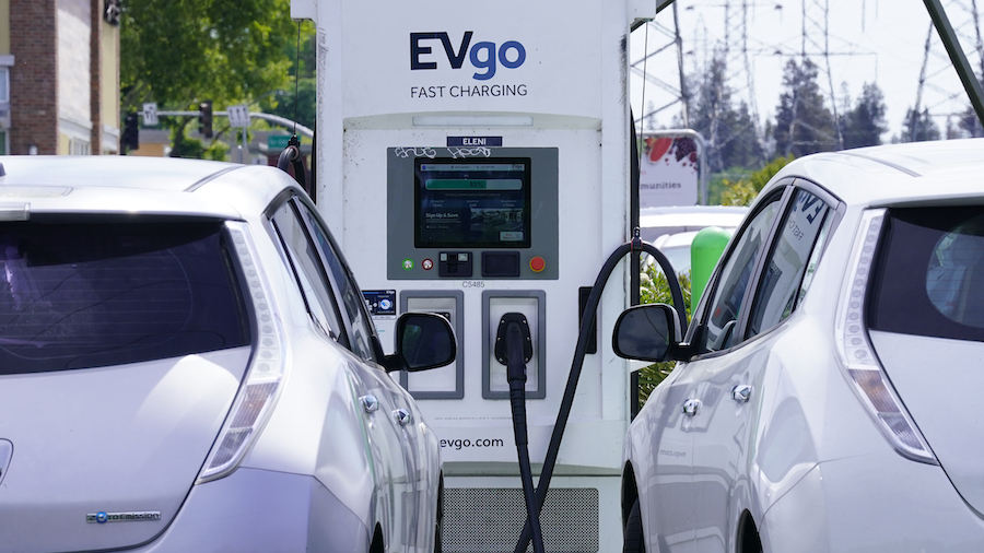 The Biden administration wants to standardize electric vehicle charging, like gas stations. (Rich P...