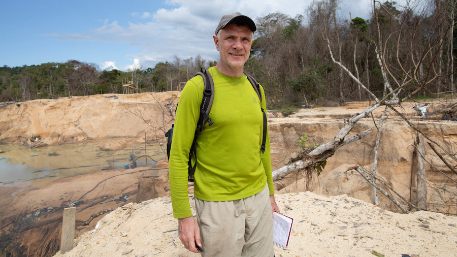 Phillips visiting a mine in Roraima State, Brazil, on November 14, 2019. A veteran British journali...