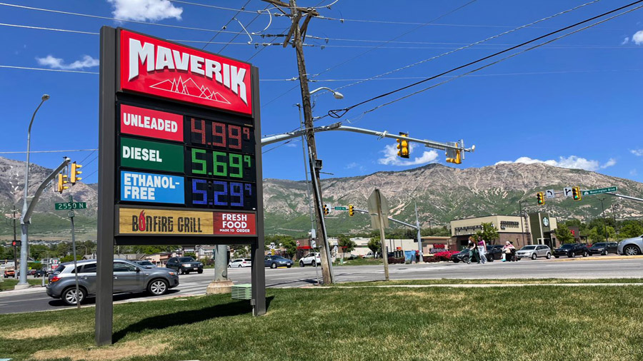 Utah gas prices are still averaging just below $5.00 a gallon...
