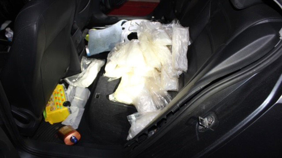 UHP troopers displayed the 30 packages of meth confiscated after a traffic stop. (Utah Highway Patr...