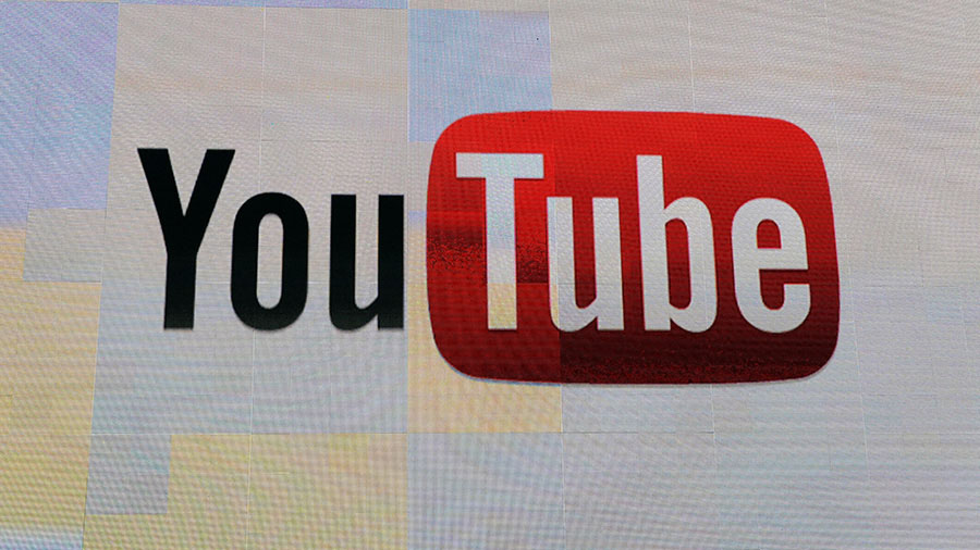 LAS VEGAS, NV - JANUARY 12: The YouTube logo appears on screen before a keynote address by Vice Pre...
