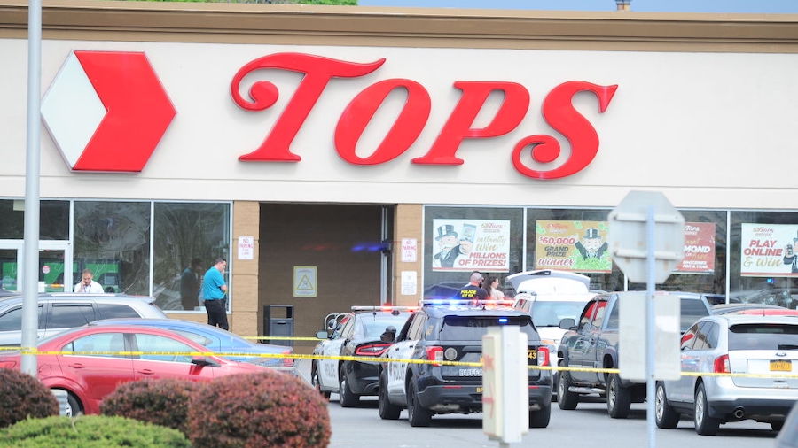 FILE: Buffalo Police on scene at a Tops Friendly Market on May 14, 2022, in Buffalo, New York. (Pho...