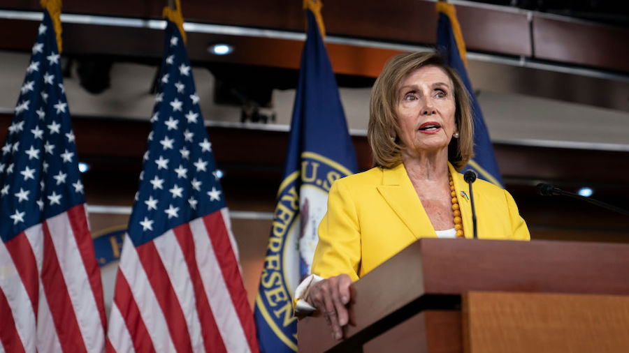 Speaker of the House Nancy Pelosi (D-CA) holds her weekly press conference at the U.S. Capitol on J...