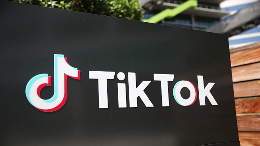 CULVER CITY, CALIFORNIA - AUGUST 27: The TikTok logo is displayed outside a TikTok office on August...