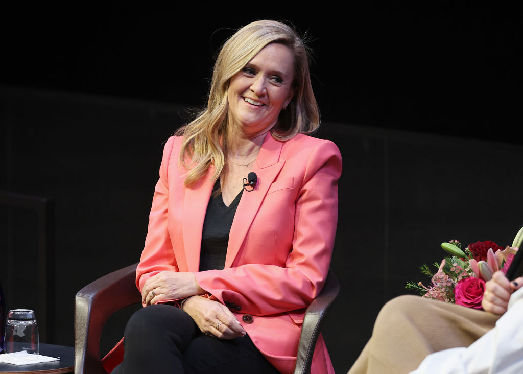 NEW YORK, NEW YORK - MAY 17: Samantha Bee speaks onstage during the Full Frontal FYC Event Featurin...