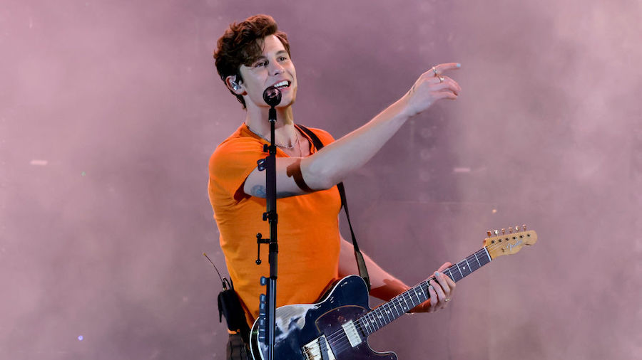 Shawn Mendes performs onstage at the 2022 iHeartRadio Wango Tango at Dignity Health Sports Park on ...